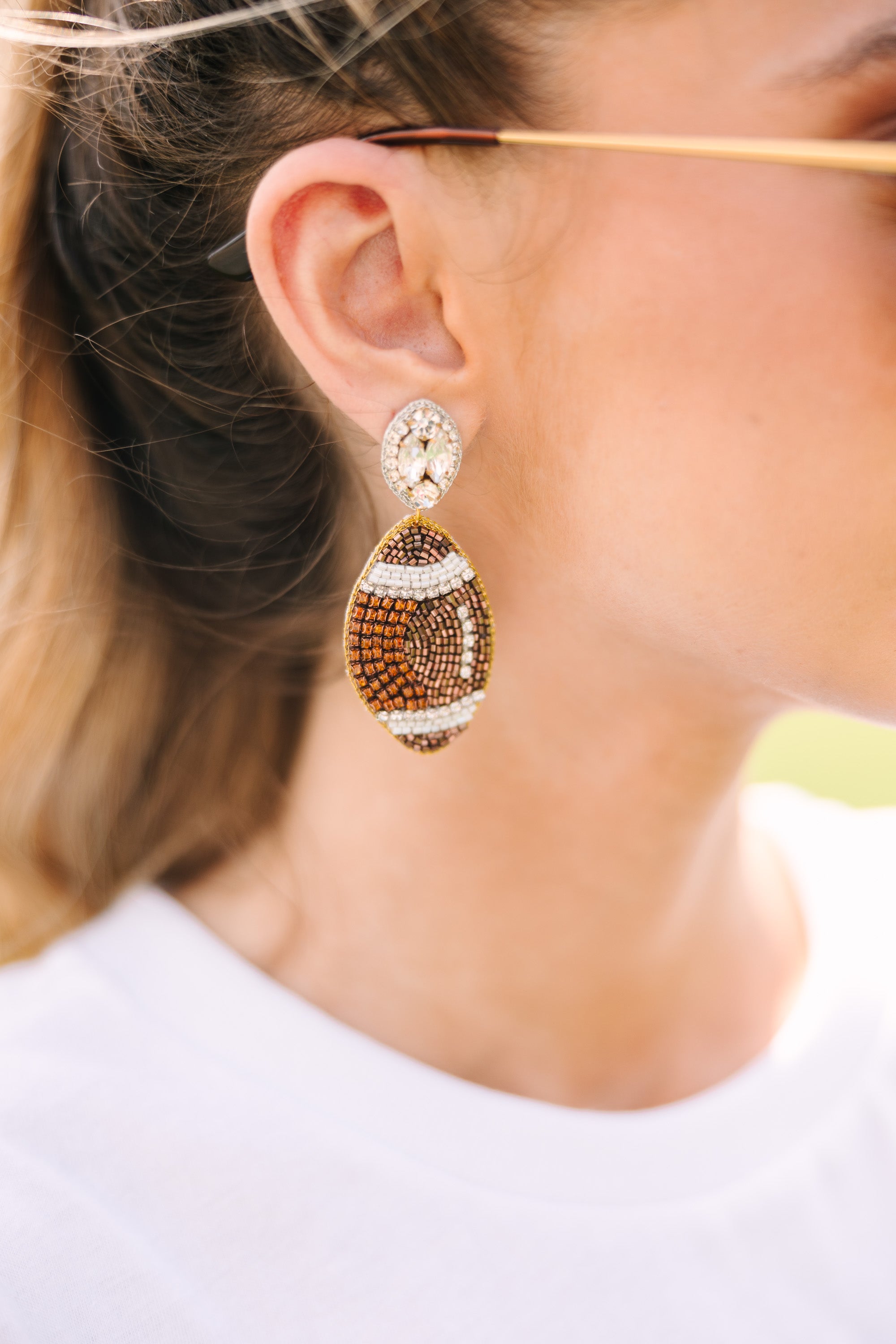 Taylor Shaye Designs: Let's Get Loud Football Beaded Earrings