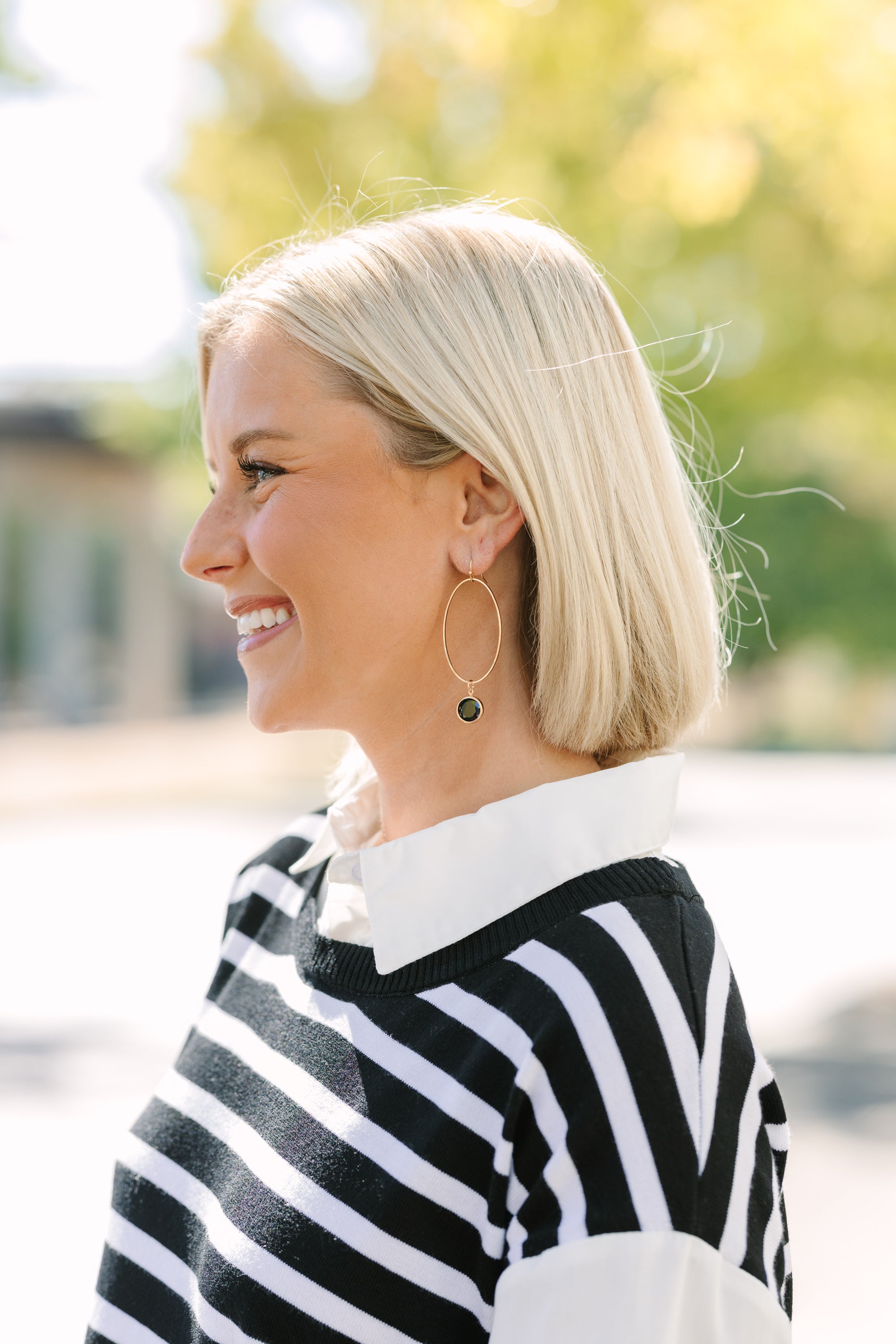 This Is The Time Black Gem Earrings