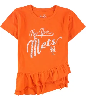 Touch Womens Mets Ruffled Graphic T-Shirt