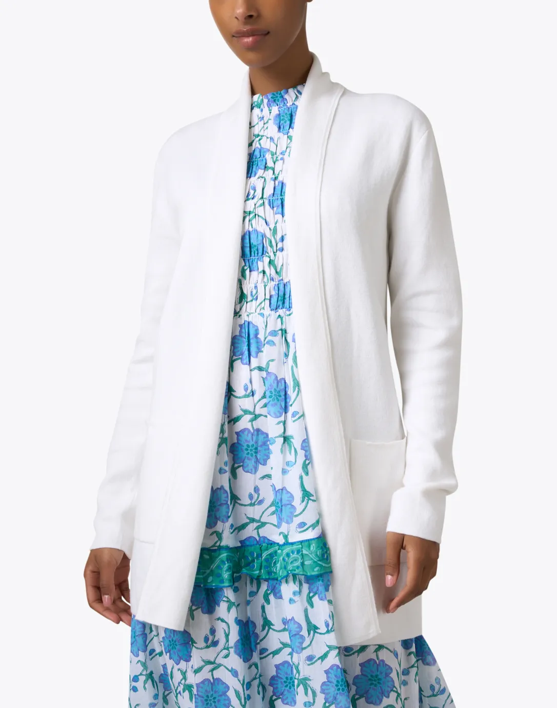 White Cotton Silk Travel Coat