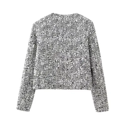 Women's Blazer Long Sleeve Blazers Sequins Casual Streetwear Glittery