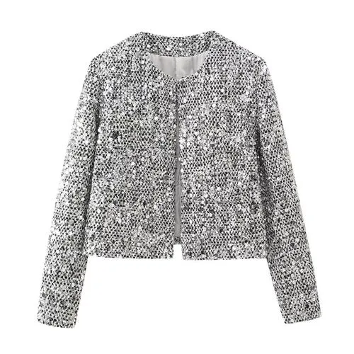 Women's Blazer Long Sleeve Blazers Sequins Casual Streetwear Glittery