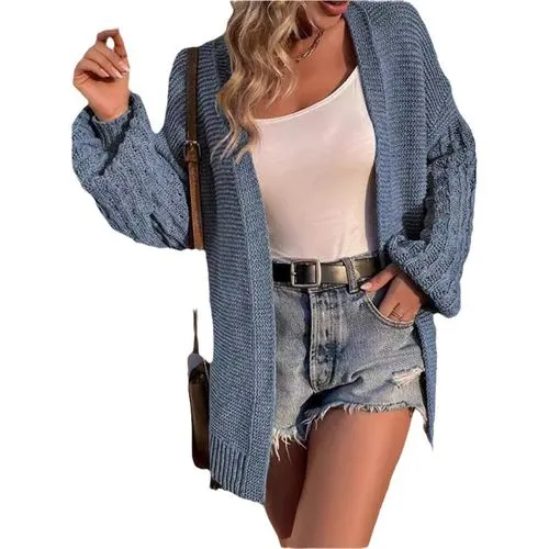 Women's Cardigan Sweater Long Sleeve Sweaters & Cardigans Elegant Streetwear Solid Color