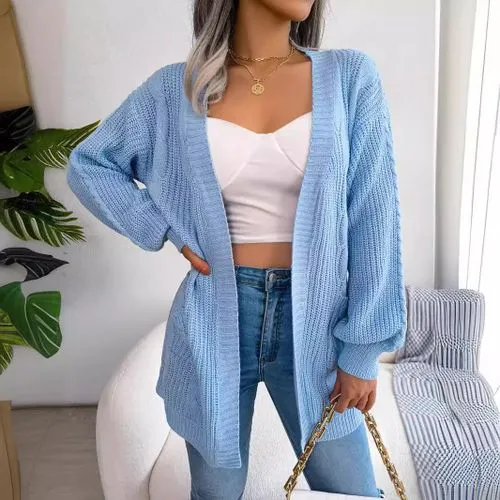 Women's Cardigan Sweater Long Sleeve Sweaters & Cardigans Pocket Elegant Streetwear Solid Color