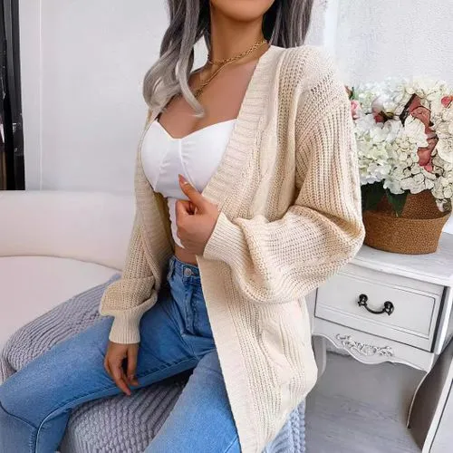 Women's Cardigan Sweater Long Sleeve Sweaters & Cardigans Pocket Elegant Streetwear Solid Color