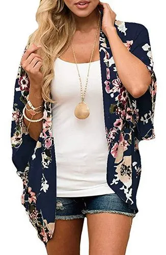 Women's Chiffon Shirt 3/4 Length Sleeve Sweaters & Cardigans Printing Elegant Streetwear Printing Flower