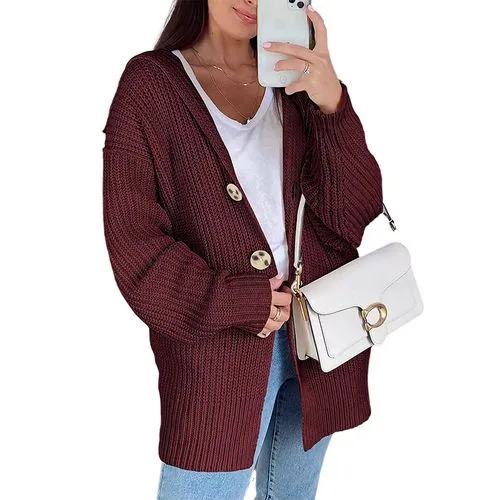 Women's Coat Sweater Long Sleeve Sweaters & Cardigans Streetwear Solid Color