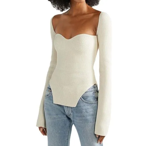 Women's Knitwear Long Sleeve Sweaters & Cardigans Backless Streetwear Solid Color