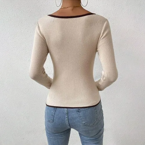 Women's Knitwear Long Sleeve Sweaters & Cardigans Elegant Streetwear Solid Color