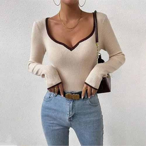 Women's Knitwear Long Sleeve Sweaters & Cardigans Elegant Streetwear Solid Color