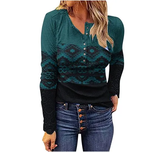 Women's Knitwear Long Sleeve Sweaters & Cardigans Printing Button Fashion Dandelion