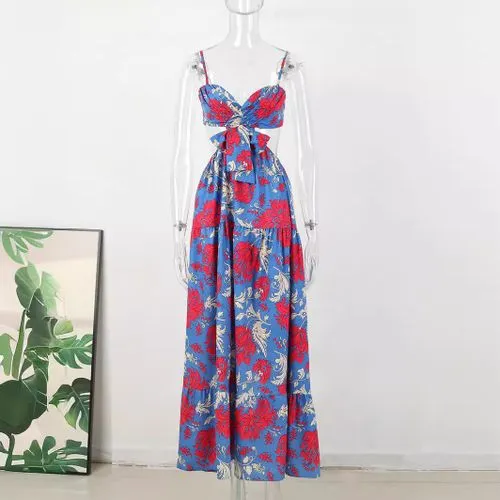 Women's Regular Dress Vacation Collarless Sleeveless Flower Maxi Long Dress Daily