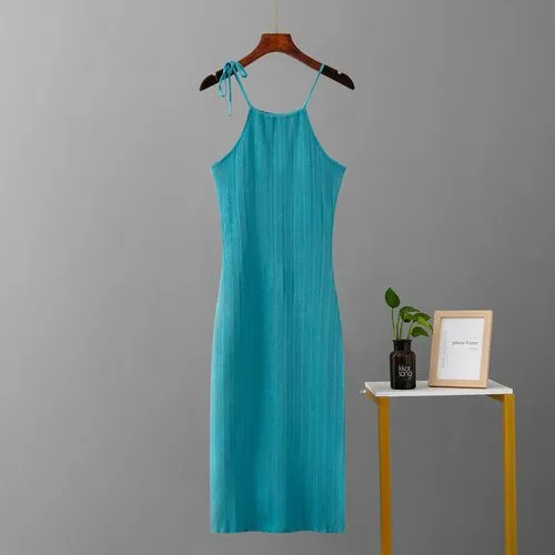 Women's Sheath Dress Strap Dress Casual Elegant Streetwear Boat Neck Sleeveless Solid Color Midi Dress Daily