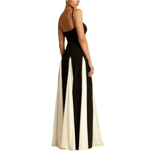 Women's Strap Dress Swing Dress Sexy Strap Contrast Binding Sleeveless Color Block Maxi Long Dress Holiday Date