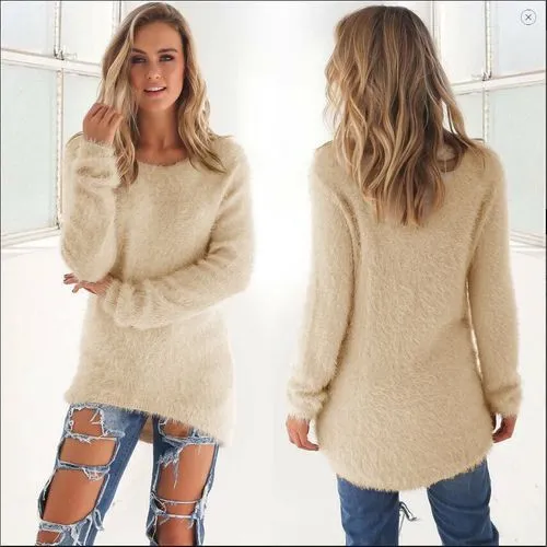 Women's Sweater Long Sleeve Sweaters & Cardigans British Style Solid Color