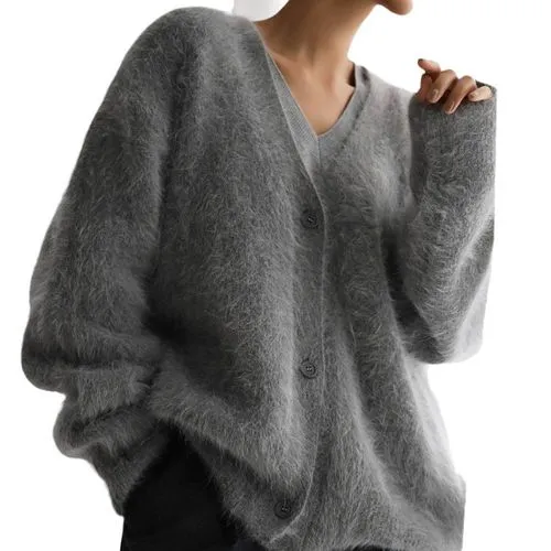 Women's Sweater Long Sleeve Sweaters & Cardigans Button Casual Streetwear Solid Color