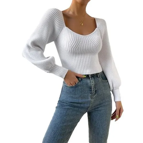 Women's Sweater Long Sleeve Sweaters & Cardigans Elegant Streetwear Solid Color