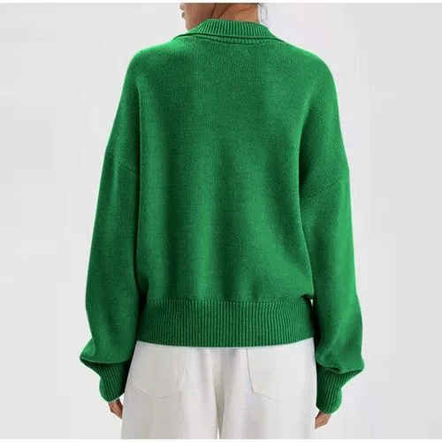 Women's Sweater Long Sleeve Sweaters & Cardigans Fashion Solid Color