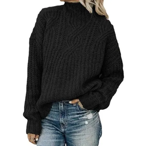 Women's Sweater Long Sleeve Sweaters & Cardigans Jacquard Casual Elegant Solid Color