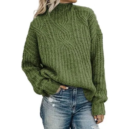 Women's Sweater Long Sleeve Sweaters & Cardigans Jacquard Casual Elegant Solid Color