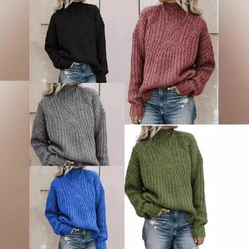 Women's Sweater Long Sleeve Sweaters & Cardigans Jacquard Casual Elegant Solid Color