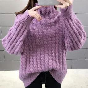 Women's Sweater Long Sleeve Sweaters & Cardigans Knitted Casual Solid Color