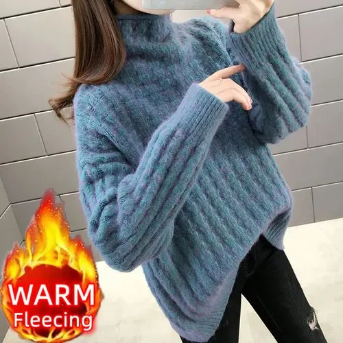 Women's Sweater Long Sleeve Sweaters & Cardigans Knitted Casual Solid Color