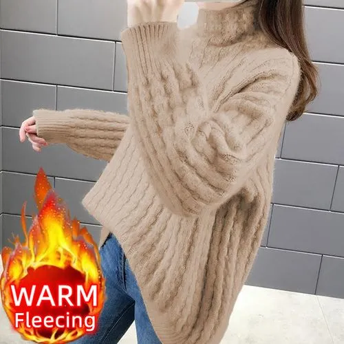 Women's Sweater Long Sleeve Sweaters & Cardigans Knitted Casual Solid Color