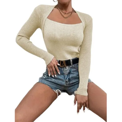 Women's Sweater Long Sleeve Sweaters & Cardigans Printing Elegant Streetwear Solid Color