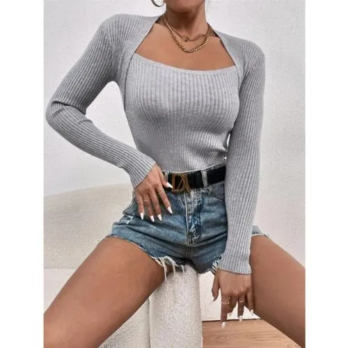 Women's Sweater Long Sleeve Sweaters & Cardigans Printing Elegant Streetwear Solid Color