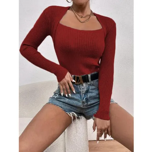 Women's Sweater Long Sleeve Sweaters & Cardigans Printing Elegant Streetwear Solid Color