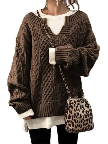 Women's Sweater Nine Points Sleeve Sweaters & Cardigans Warm Fashion Solid Color