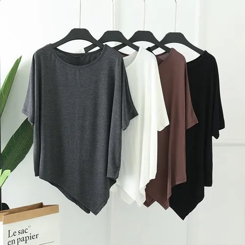 Women's T-shirt Half Sleeve T-Shirts Patchwork Simple Style Solid Color