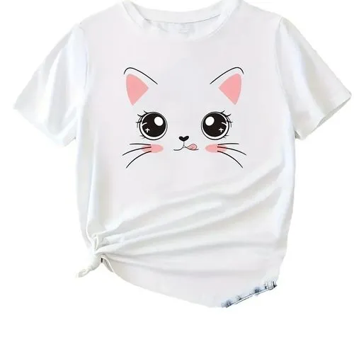 Women's T-shirt Short Sleeve T-Shirts Casual Cat