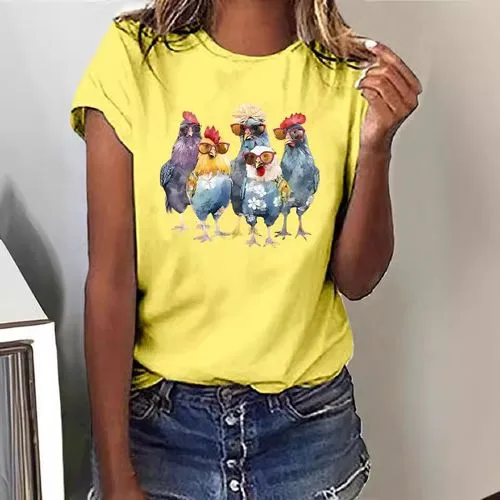 Women's T-shirt Short Sleeve T-Shirts Pastoral Cartoon