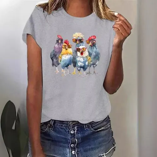 Women's T-shirt Short Sleeve T-Shirts Pastoral Cartoon