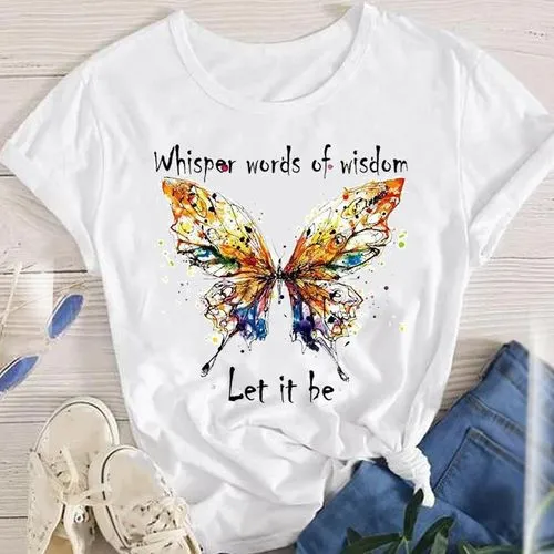 Women's T-shirt Short Sleeve T-shirts Printing Fashion Flower