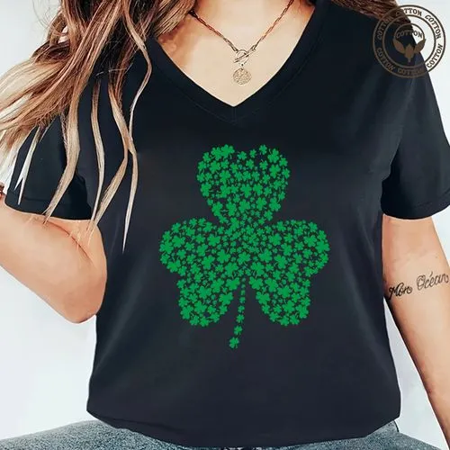 Women's T-shirt Short Sleeve T-Shirts Printing Simple Style Shamrock