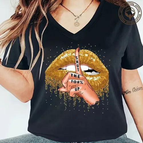 Women's T-shirt Short Sleeve T-Shirts Printing Streetwear Mouth Letter Hand