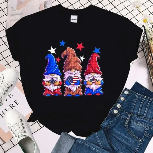 Women's T-shirt Short Sleeve T-shirts Star Streetwear Santa Claus