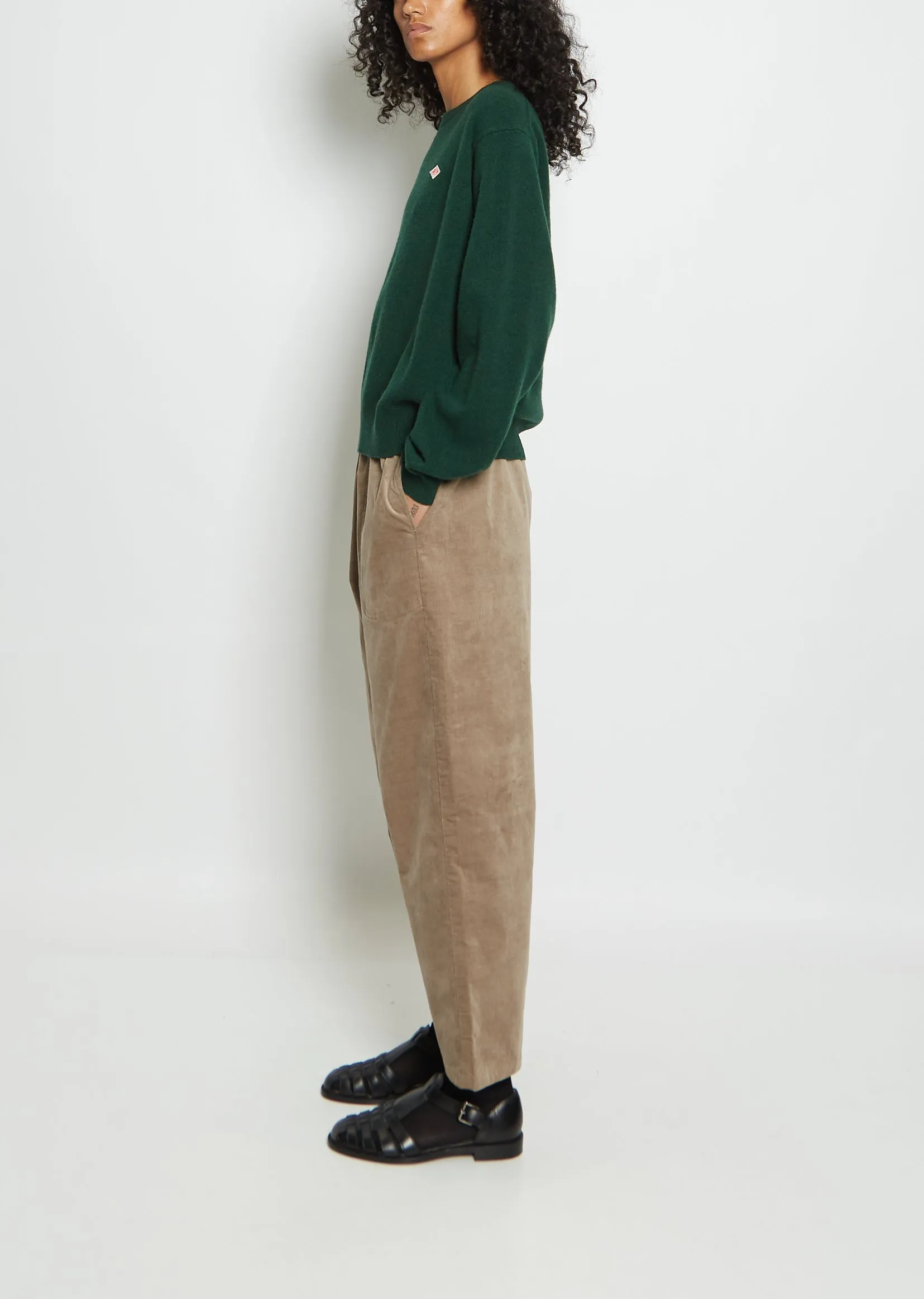 Wool Crewneck Sweater — Green